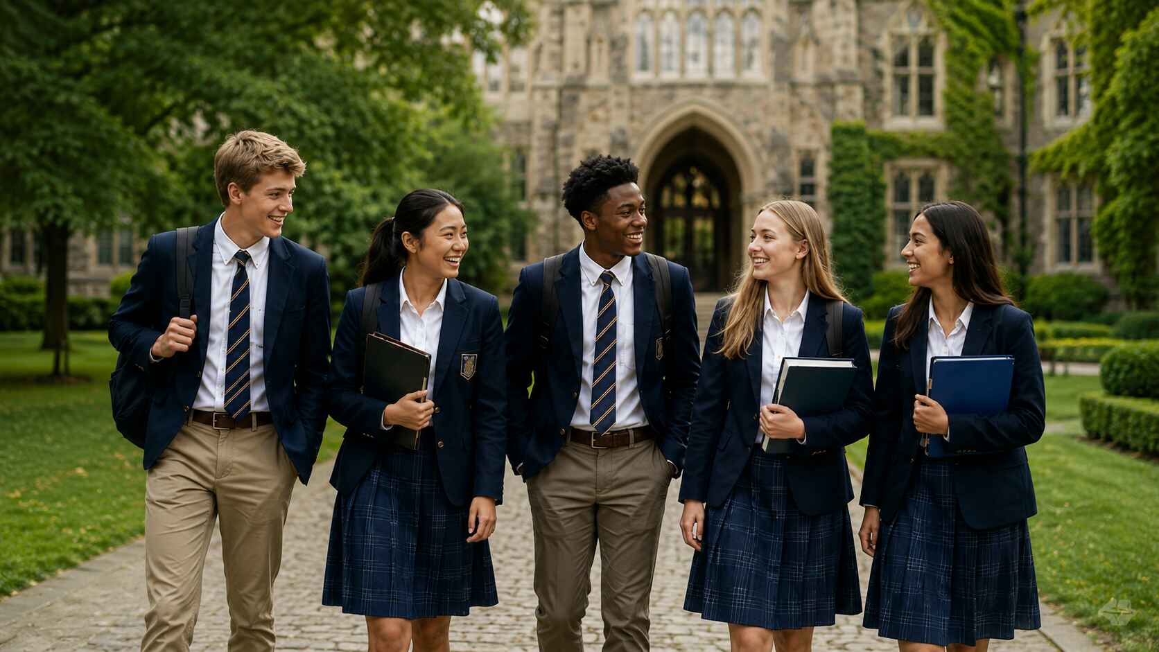 Students at an international boarding school
